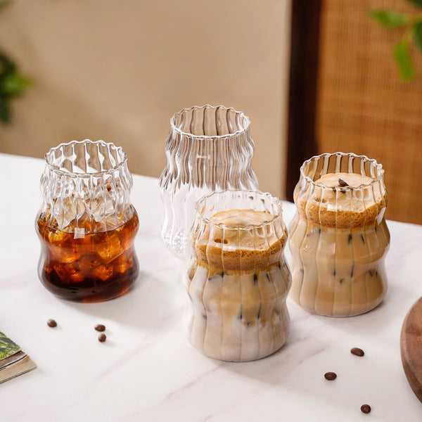 Glass Coffee Glasses Set Of 4 550ml