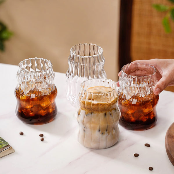 Glass Coffee Glasses Set Of 4 550ml