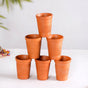 Set Of 6 Terracotta Kulhad Glasses With Cutting Chai Stand- Kulhad, tea cups, tea cup set, cutting chai glasses, tea cup set of 6, tea cups with stand