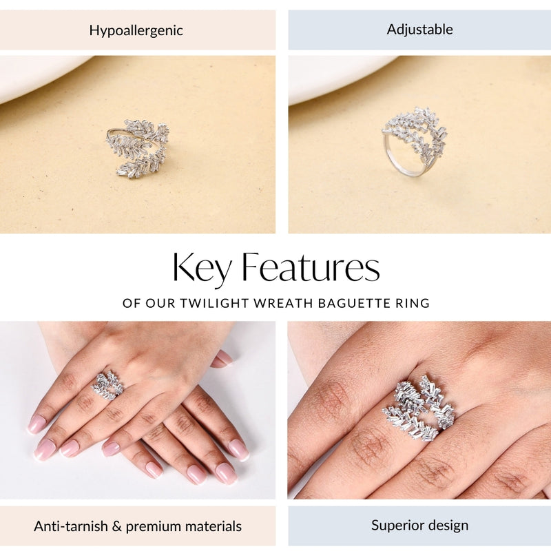 Twilight Wreath Baguette Ring