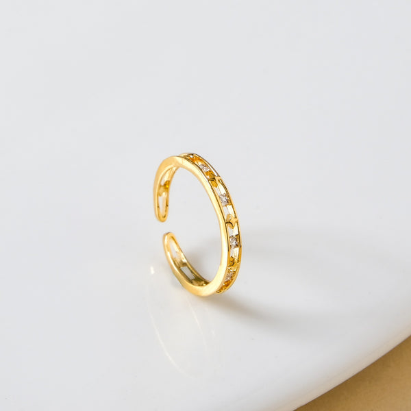 Stargaze Twin Band Gold Ring