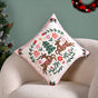 Twin Reindeers Embroidered Cotton Cushion Cover 40x40cm