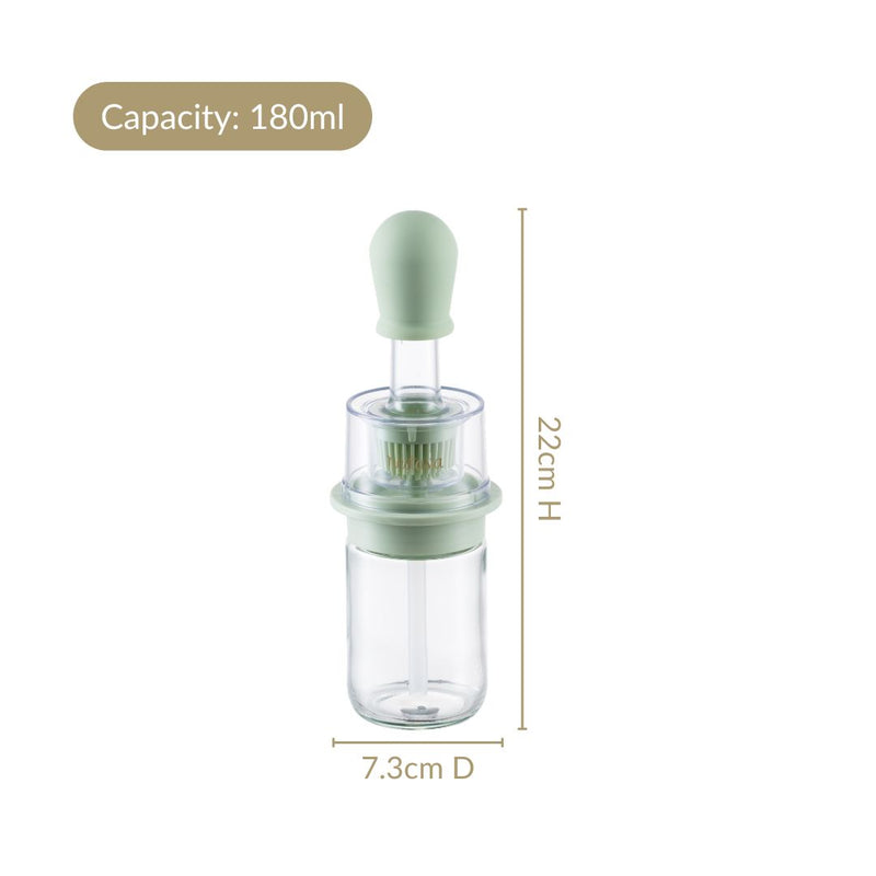 Two In One Oil Brush And Spray Bottle 180ml Green