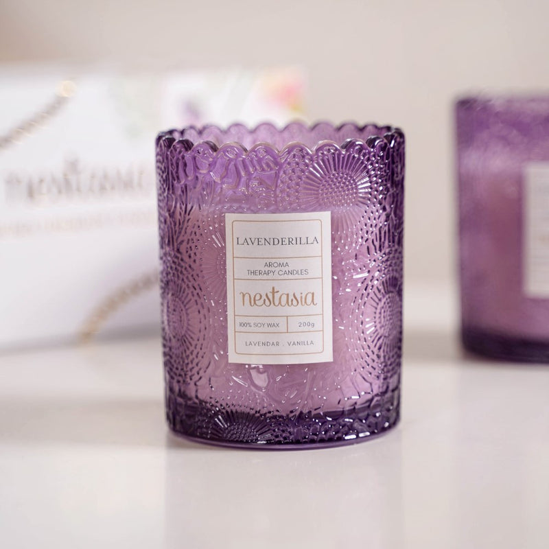 Lavender & Mogra Soy Wax Scented Candles Set Of 2