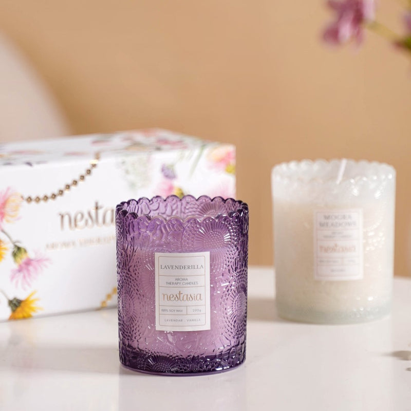 Lavender & Mogra Soy Wax Scented Candles Set Of 2