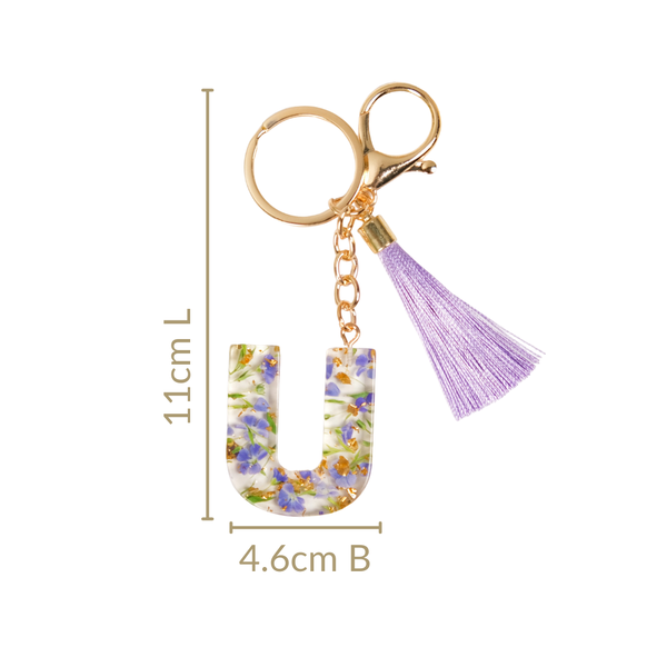 Blooming Purple Fantasy U Resin Keyring