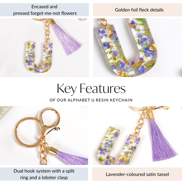 Blooming Purple Fantasy U Resin Keyring