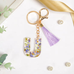 Blooming Purple Fantasy U Resin Keyring