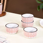 Baroque Ceramic Small Bowl Set Of 4 Pink 200ml