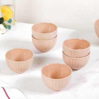 Costola Ceramic Vegetable Bowl Set Of 6 250ml