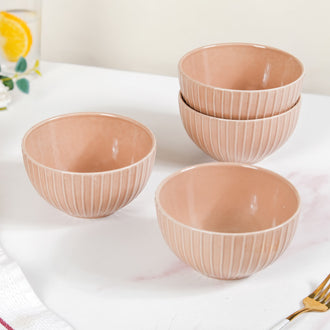 Costola Snack Bowls Set Of 4 Beige 650ml