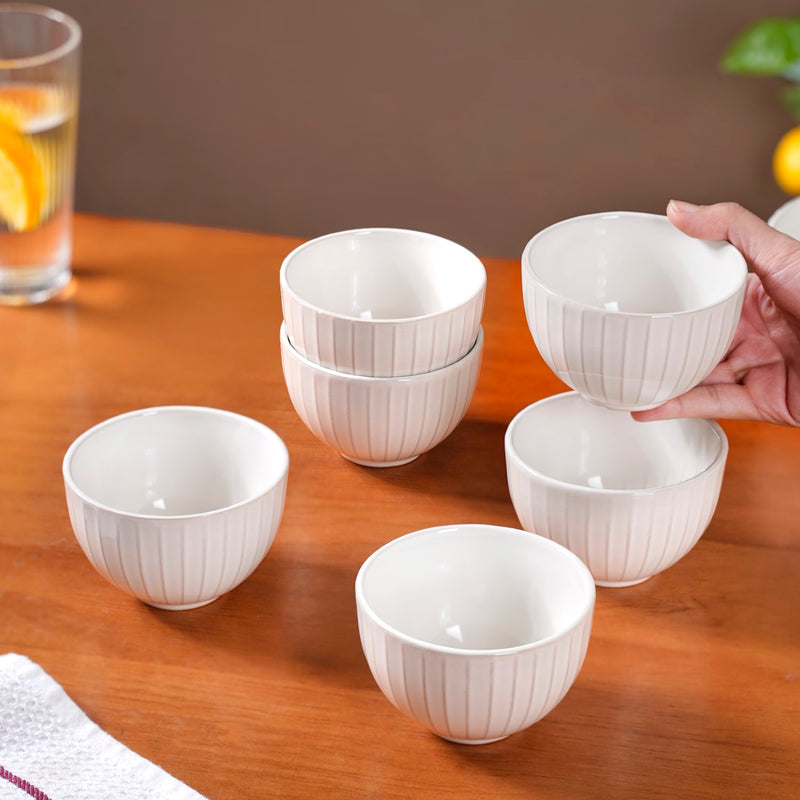 Costola Small Bowl White Set Of 6 250ml