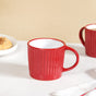 Cresta Ceramic Coffee Mug Set Of 6 Red 300ml