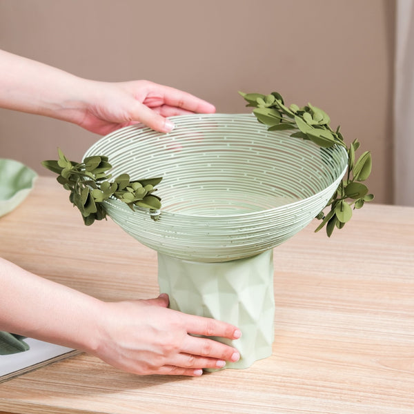 Garden Floral Pedestal Decorative Bowl