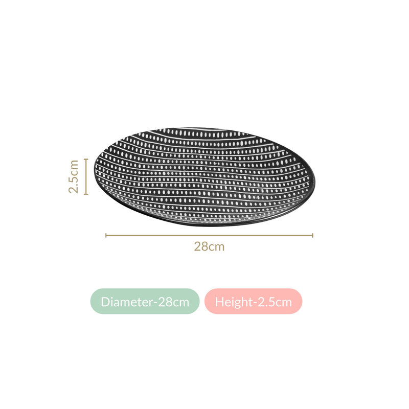 GeoTribe Print Ceramic Dinner Plate Set Of 6 11 Inch