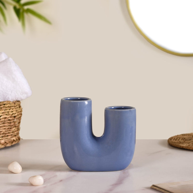 Modern Coastal Ceramic Bath Set of 2 Blue