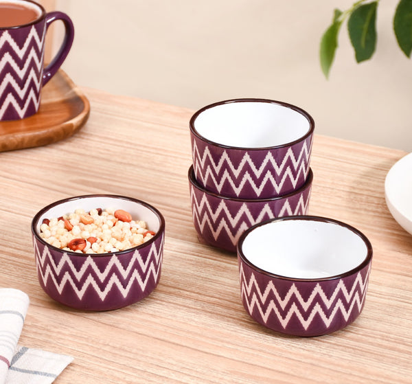 Oscilla Ceramic Small Bowl For Nuts Set Of 4 Purple 200ml