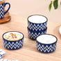 Oscilla Ceramic Small Bowl Set Of 4 Navy 200ml