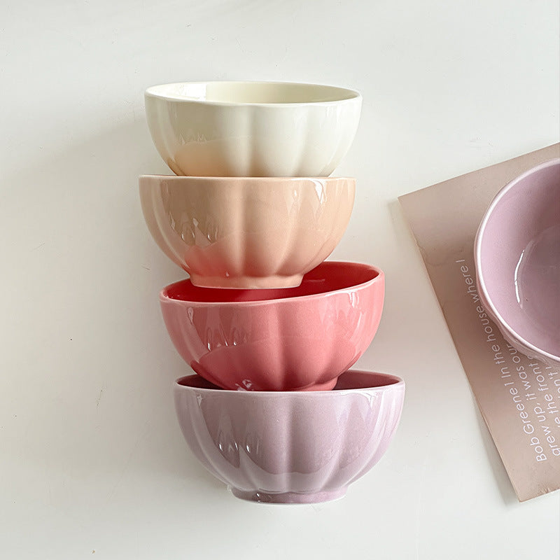 Pastel Gloss Finish Ceramic Bowl Set Of 4 400ml - Snack bowls, ceramic bowls, small bowls, ice cream bowls, ceramic serving bowls