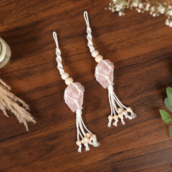 Pink Rock Salt Macrame Wall Hanging Set Of 2