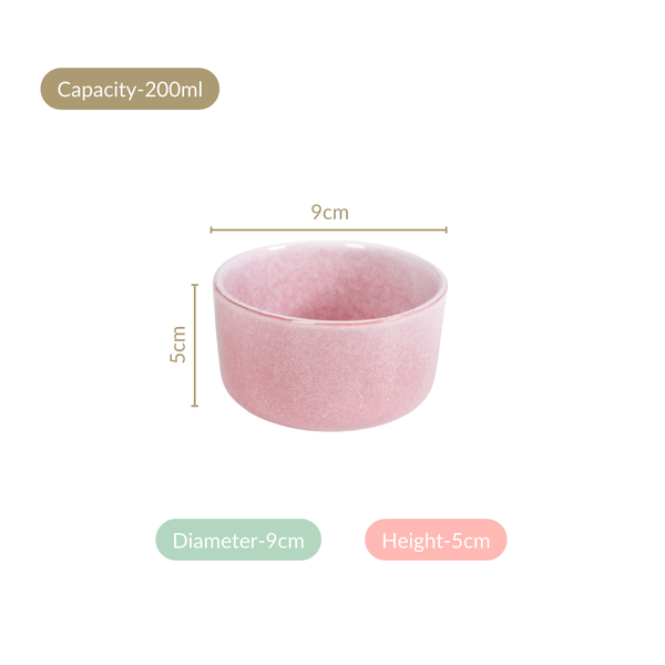 Sera Ceramic Small Bowl Pink Set Of 6 200ml