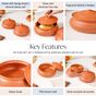 Set Of 2 Engraved Terracotta Serving Bowls With Lid 1400ml