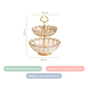 Shimmery Crystal Glass 2 Tier Snack Stand