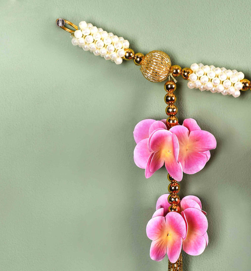 Blush Pink Floral Toran For Entrance Decor