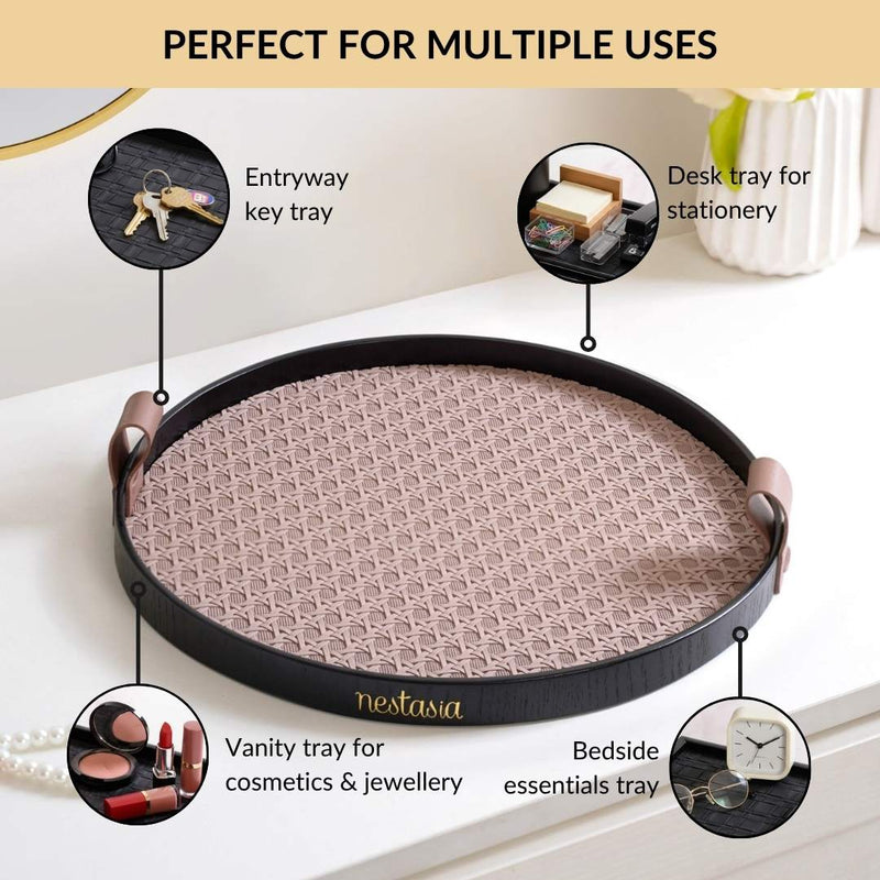 Urban Weave Multipurpose Round Tray Taupe