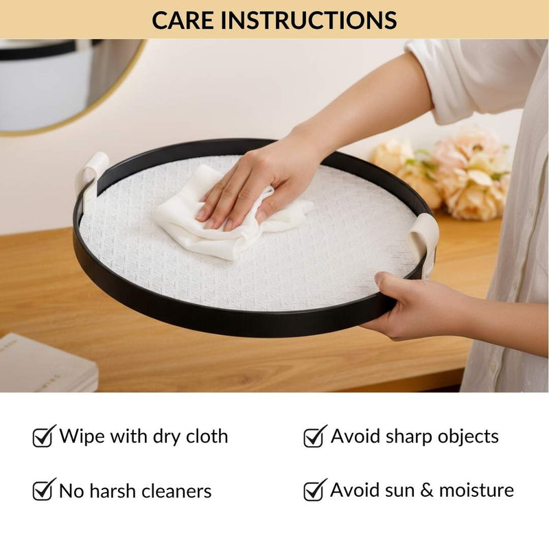 Urban Weave Multipurpose Round Tray Whitee