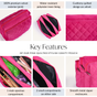 Pink Quilted Stylish Vanity Pouch