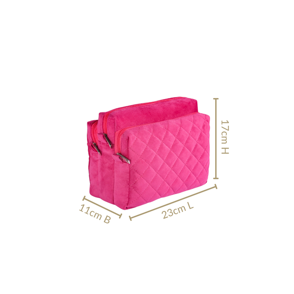 Pink Quilted Stylish Vanity Pouch