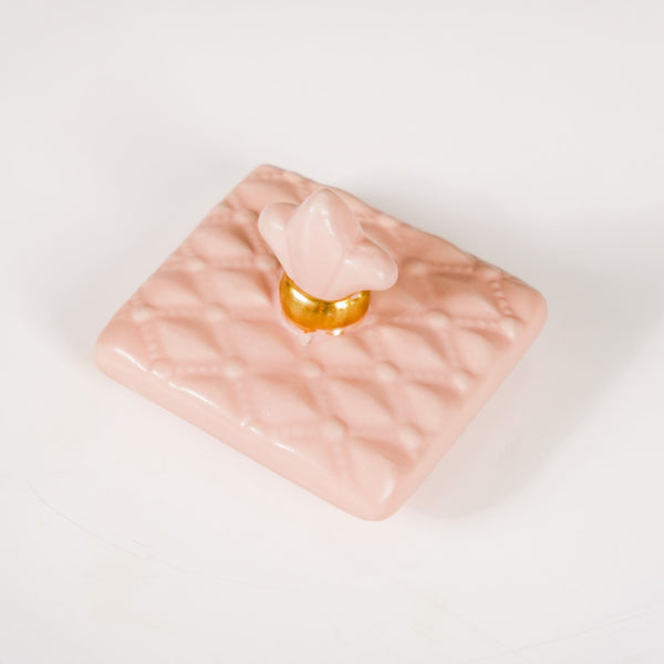 Modern Vanity Table Ceramic Jar With Lid Peach