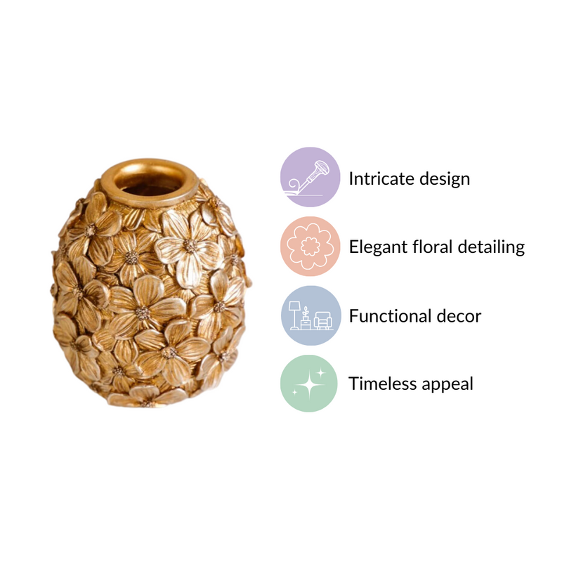 Radiant Floral Resin Vase