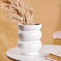 Minimalistic Spiral Flower Vase White