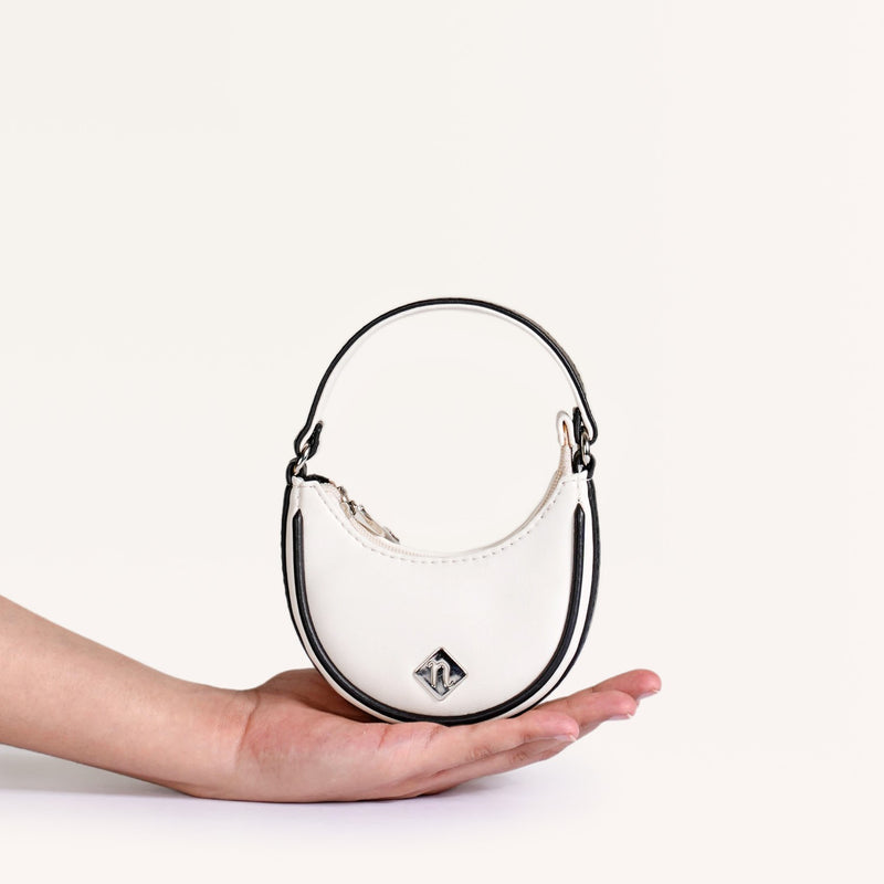 Mini Half Moon Bag White
