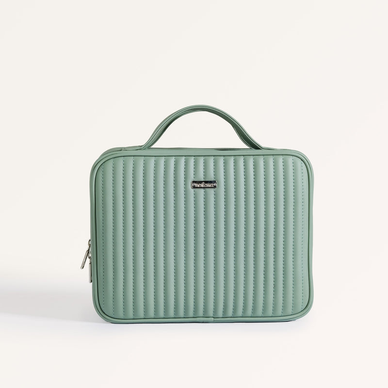 Vegan Leather Travel Kit Green