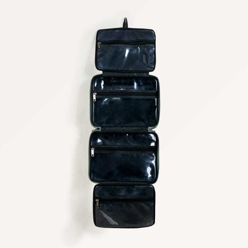 Vegan Leather Travel Kit Green