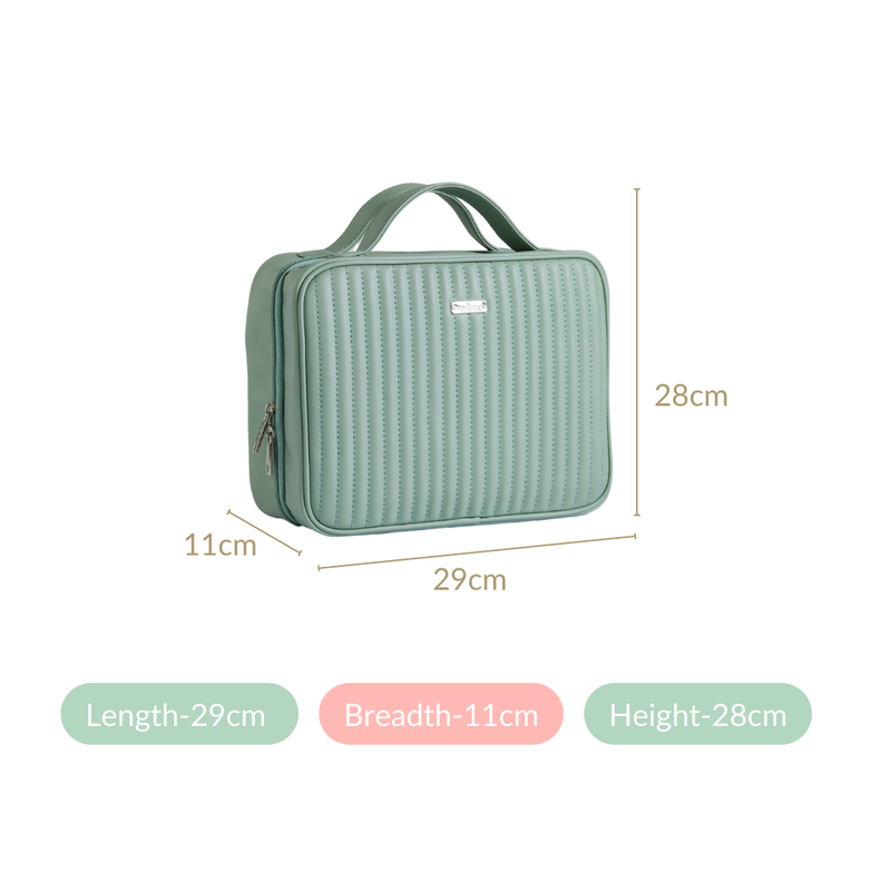 Vegan Leather Travel Kit Green
