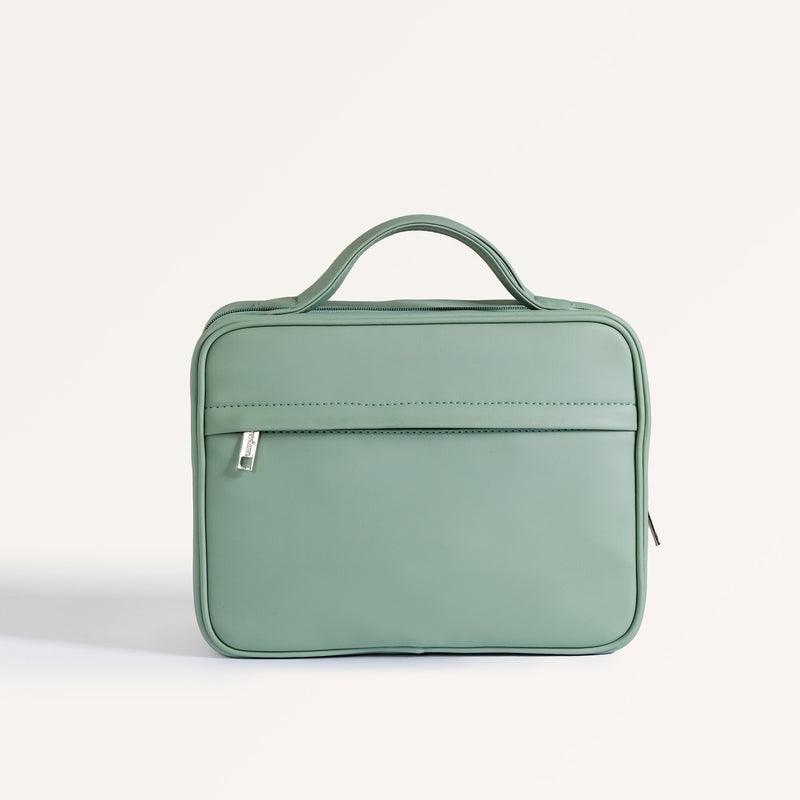 Vegan Leather Travel Kit Green