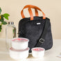 Sling Velvet Thermal Insulated Lunch Bag Black