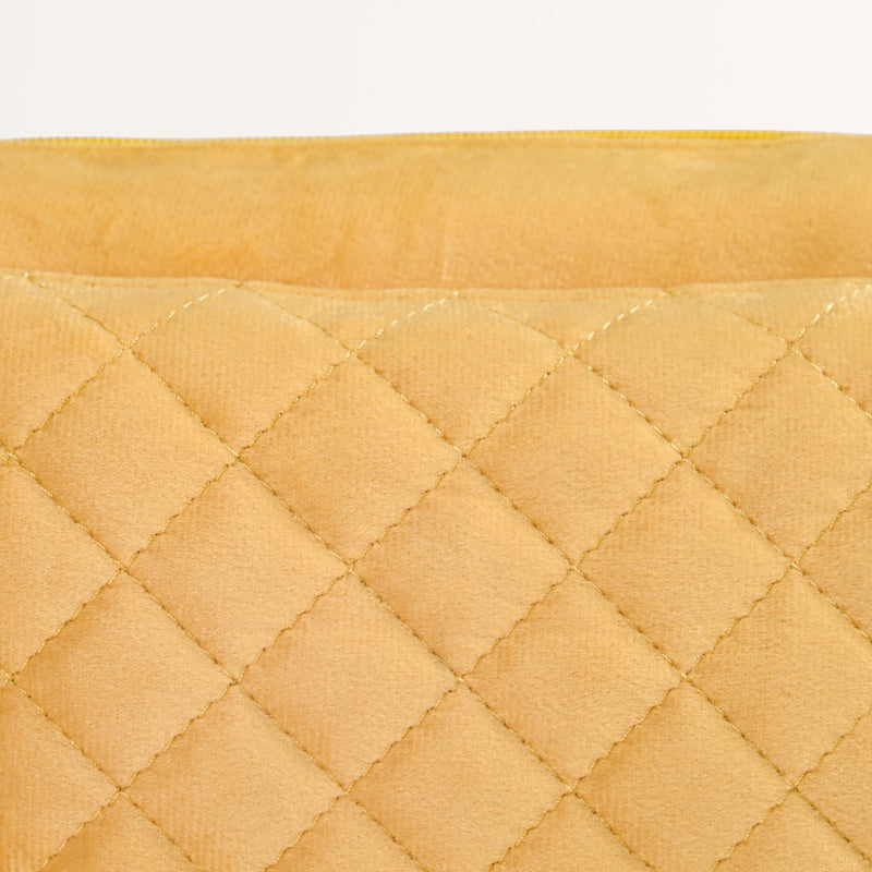 Velvet Travel Makeup Pouch Yellow