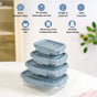 Venti Food Containers Blue Set Of 4 370ml 660ml 1000ml 1500ml