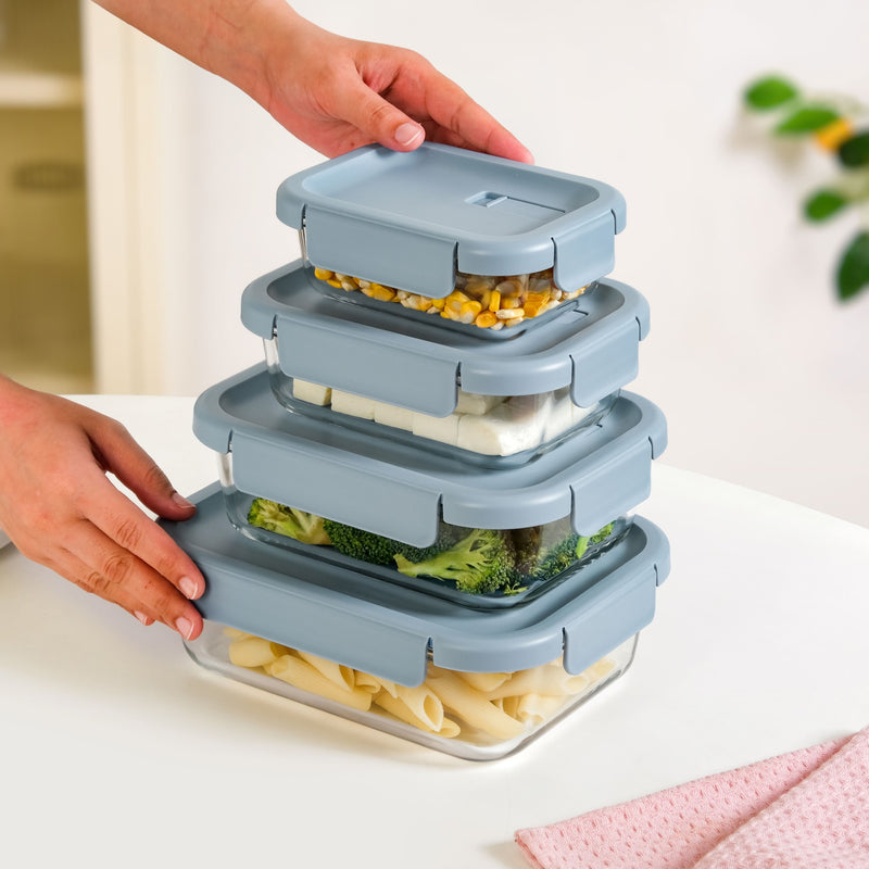 Venti Food Containers Blue Set Of 4 370ml 660ml 1000ml 1500ml