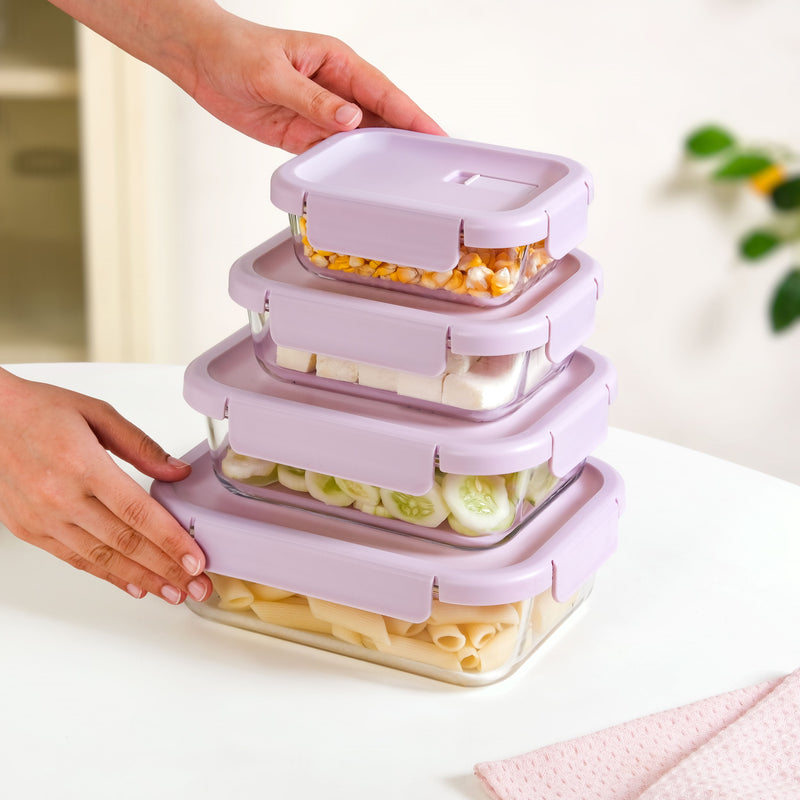 Venti Food Containers Lavender Set Of 4 370ml 660ml 1000ml 1500ml