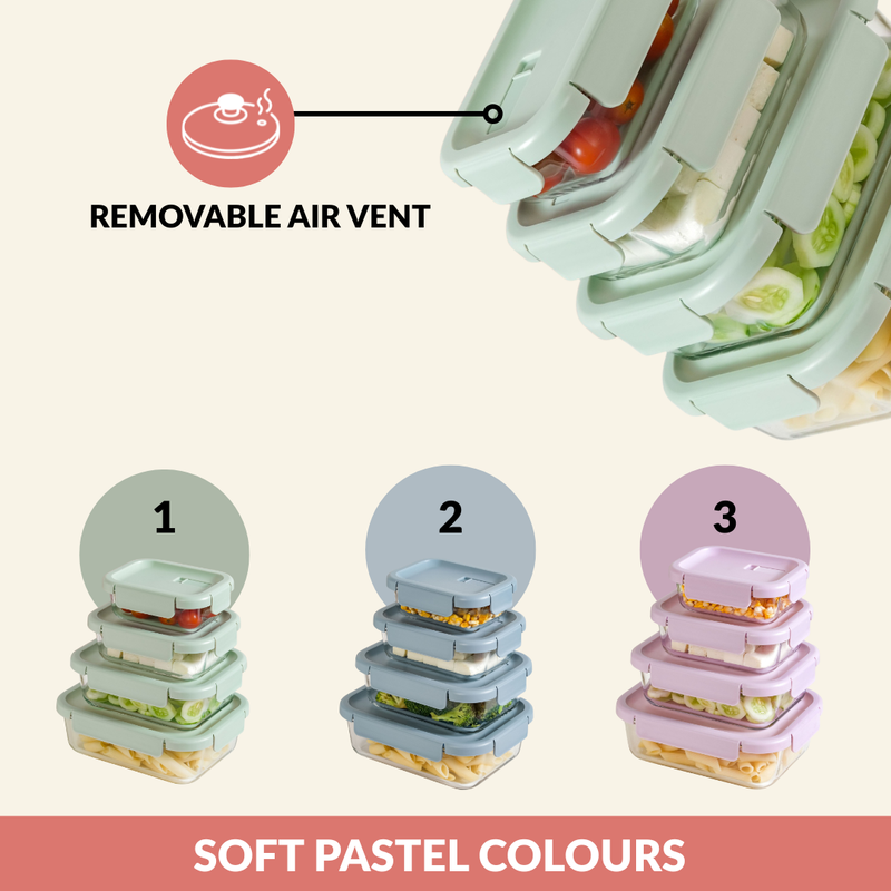 Venti Food Containers Sage Green Set Of 4 370ml 660ml 1000ml 1500ml