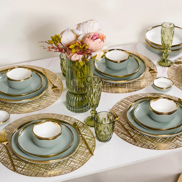 VERA Green 27 Piece Dinner Set For 6