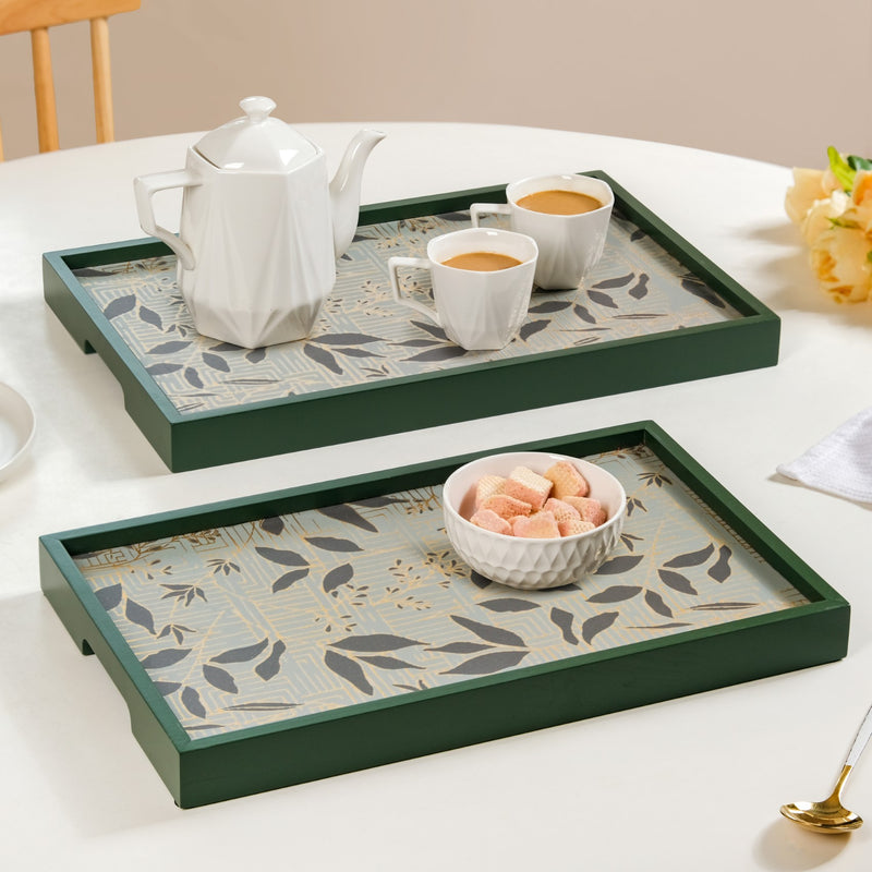 Verdantia Wooden Tea Tray Set Of 2
