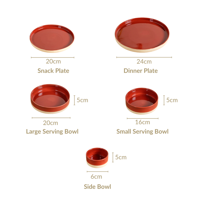 Amber Clay 22 Piece Dinnerset For 6