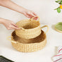 Round Handwoven Organic Kitchen Baskets Set Of 2